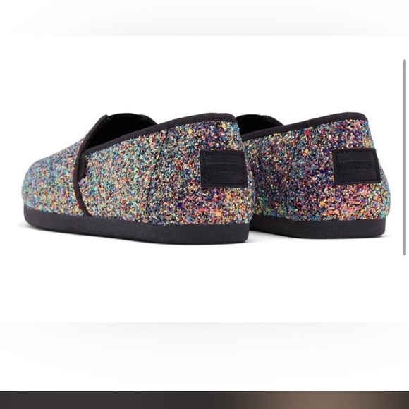 Toms Womens Alpargata Black Chunky Glitter Slip-on Shoe Size 8 - Picture 2 of 10